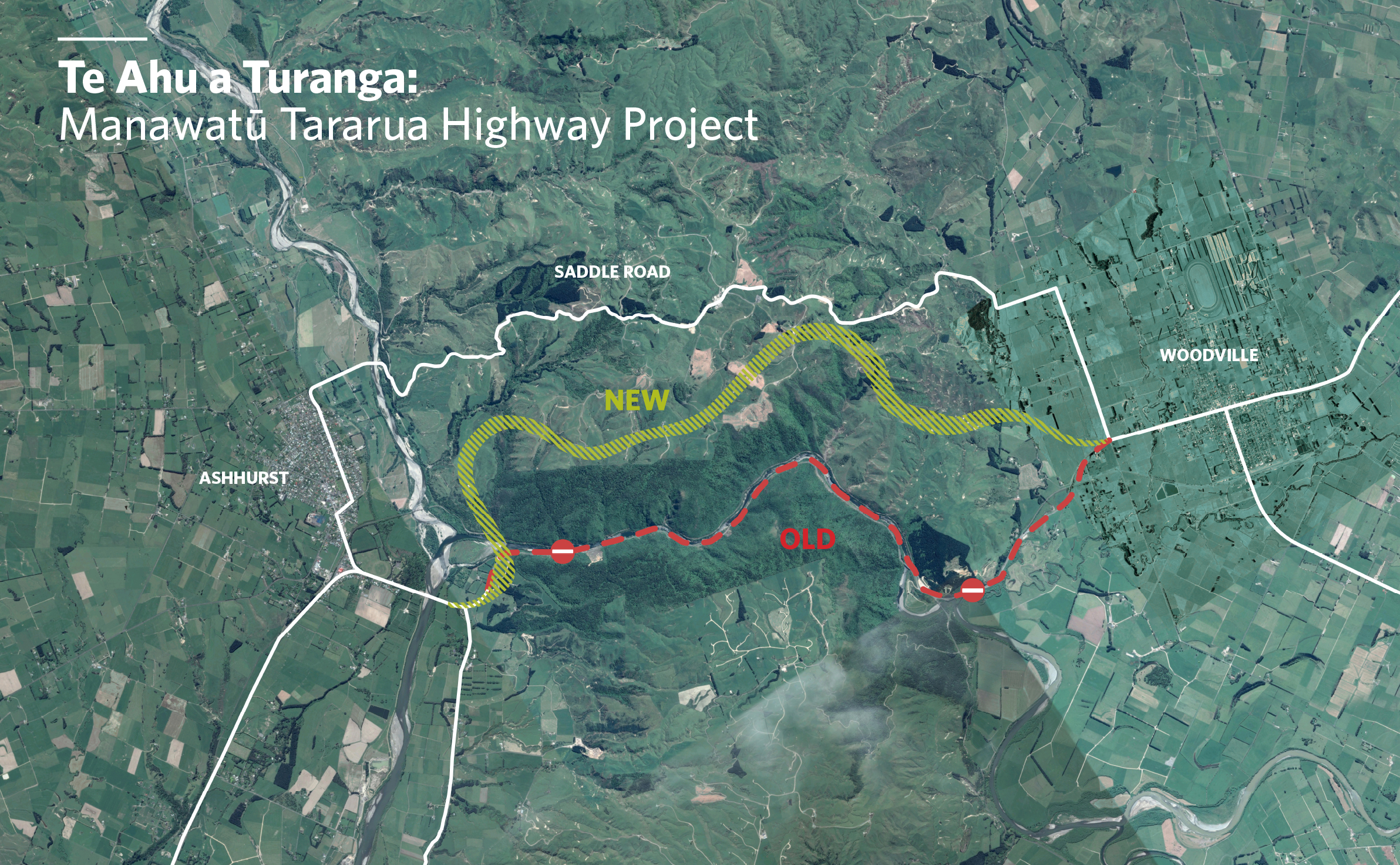 Te Ahu and Turanga: Manawatū Turanga Highway map