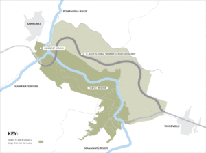 Map of Te Āpiti Manawatū Gorge Unfenced Sanctuary project area