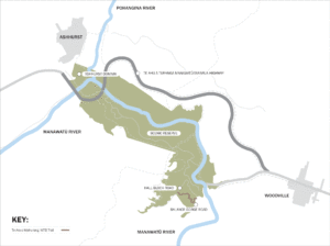 Map of Te Ara o Mahurangi Mountain Bike Trail project area