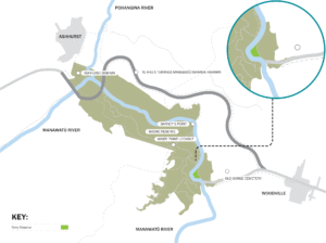 Map of Visitor and Accommodation Hub project area