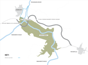 Map outlining proposed Ashhurst Loop Track project area