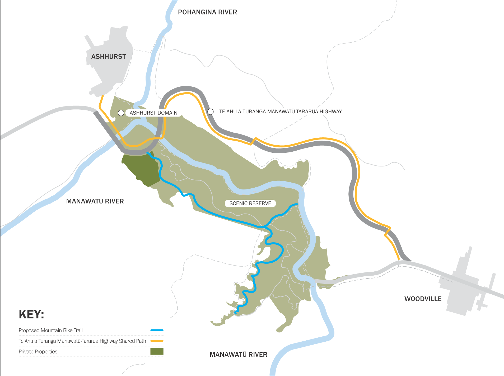 Map of proposed mountain bike trail project