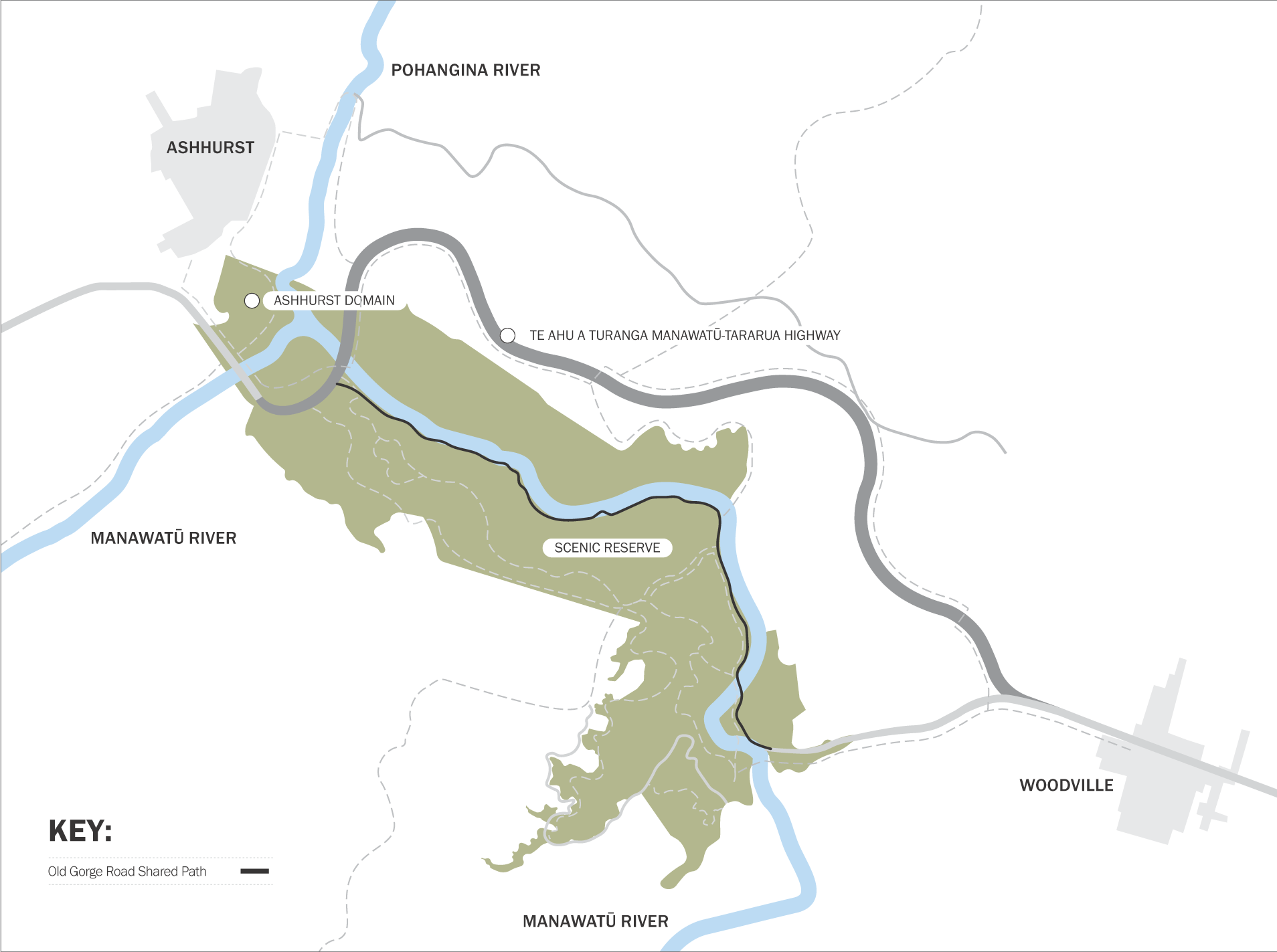 p5-map Map of proposed Old Gorge Road shared path project area