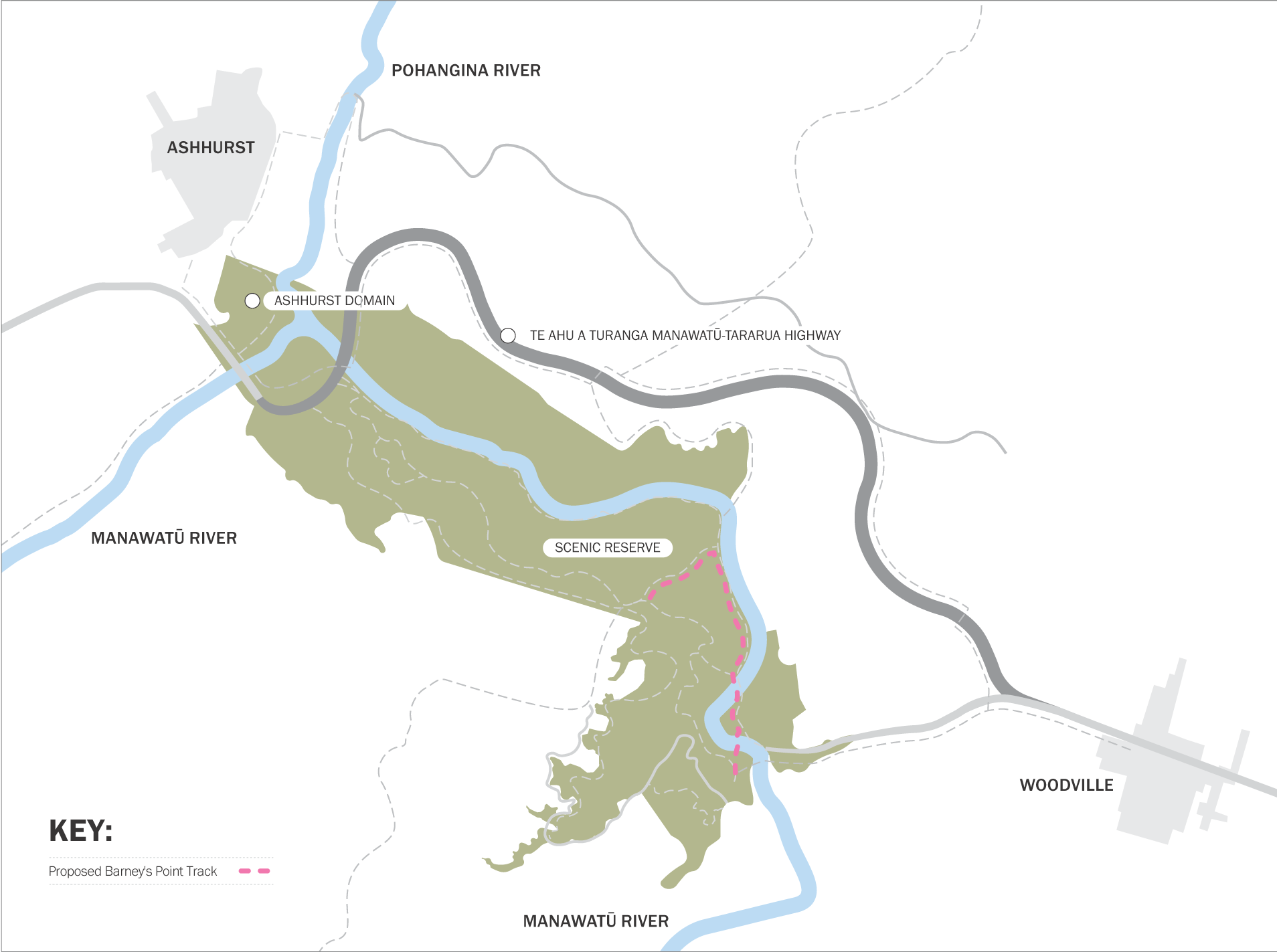 Map of proposed Barney's Point Loop Track project area